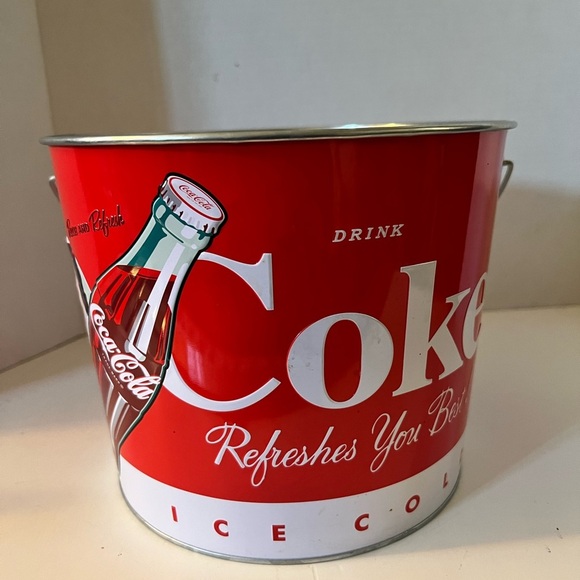 Coca Cola Red Party Ice Bucket with Bottle Handle - Picture 3 of 8